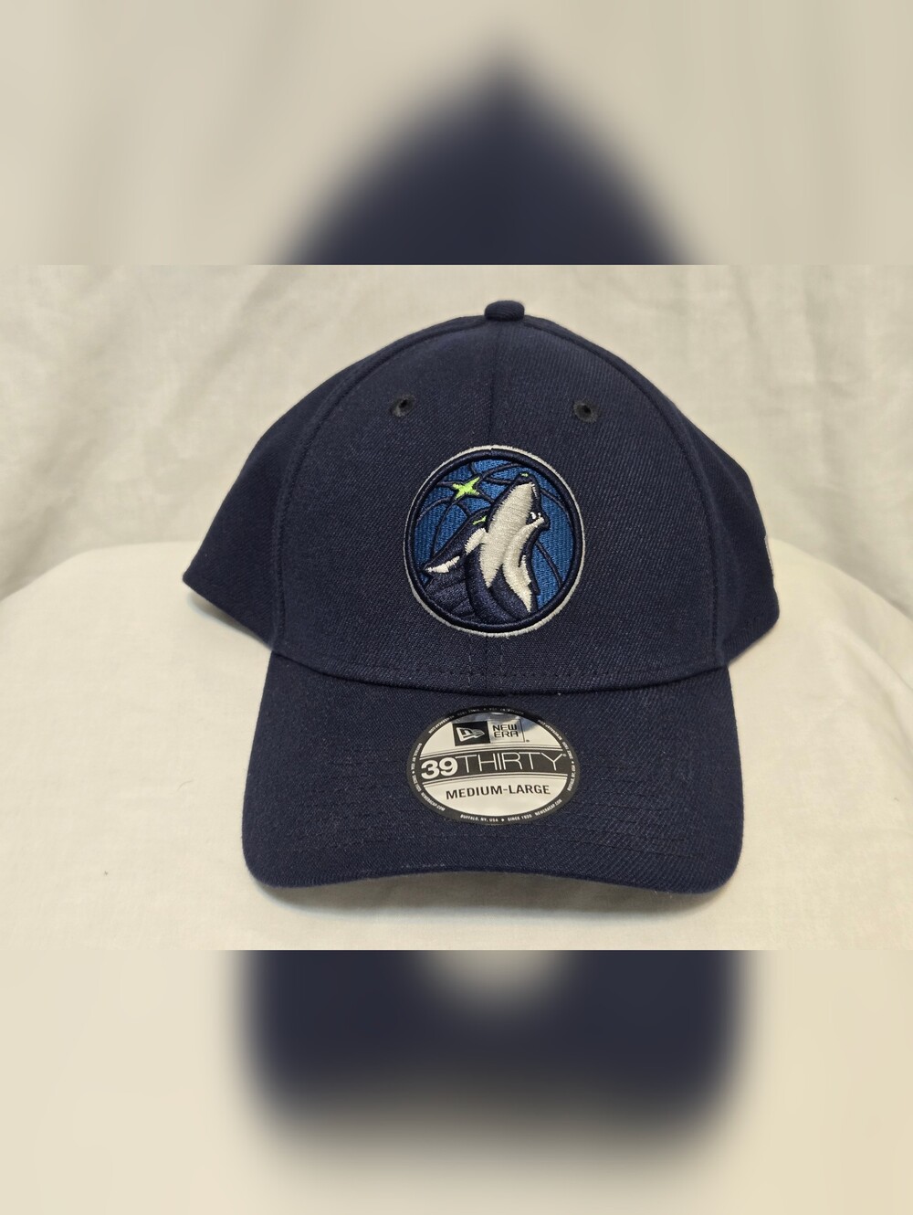 New Era Mens Navy Minnesota Timberwolves Team Classic 39THIRTY Flex Hat  Sz M/L